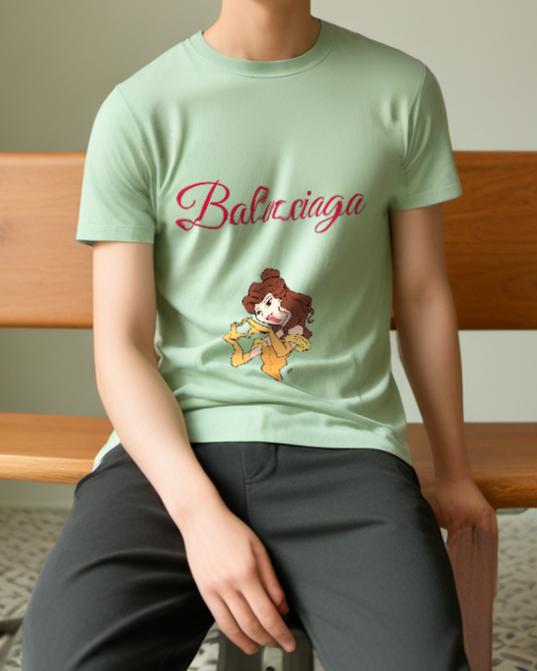 Sage Green Golden Gown Close Portrait Graphic T-Shirt - styled view 3