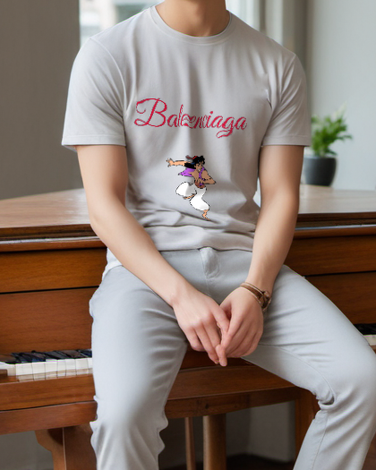 Light Gray Leaping Desert Traveler Graphic T-Shirt - styled view 2