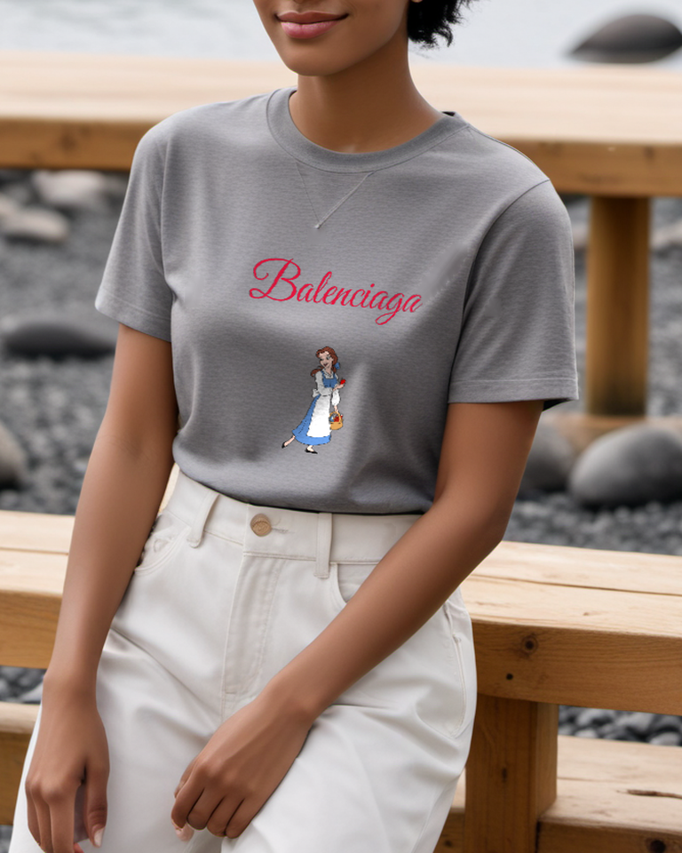 Light Gray Basket Carrying Storybook Girl Graphic T-Shirt - styled view 5