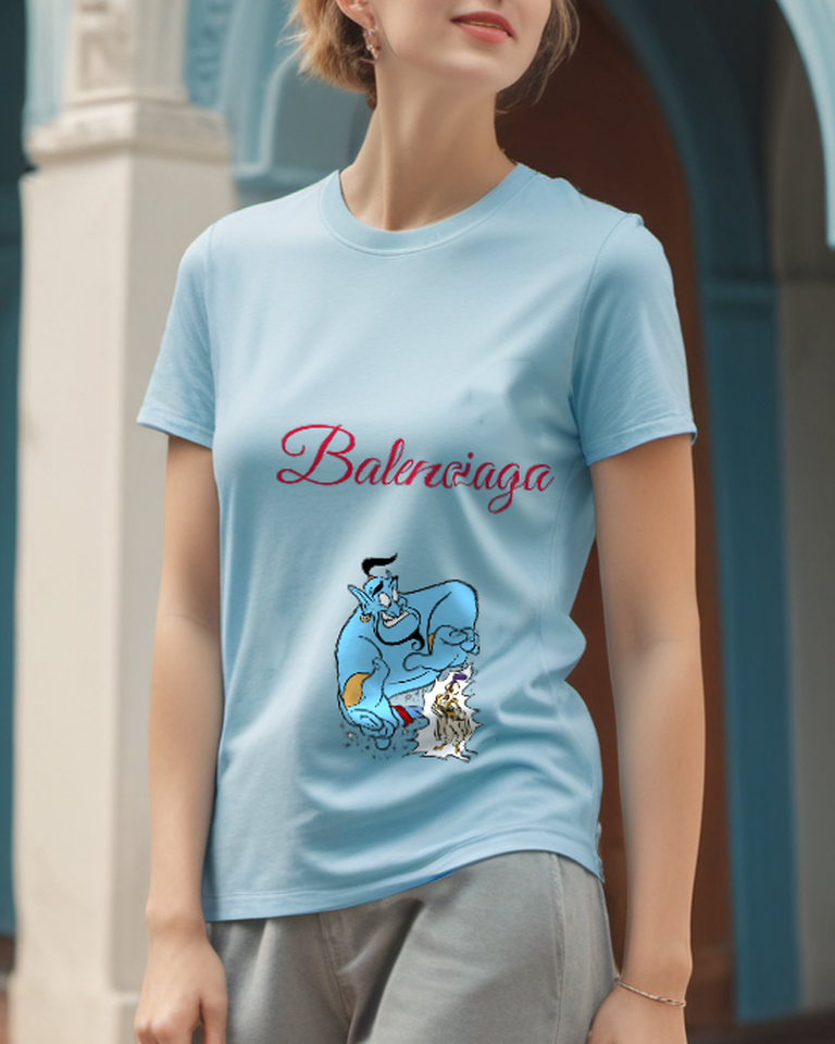 Sky Blue Blue Genie Companion Graphic T-Shirt - styled view 5