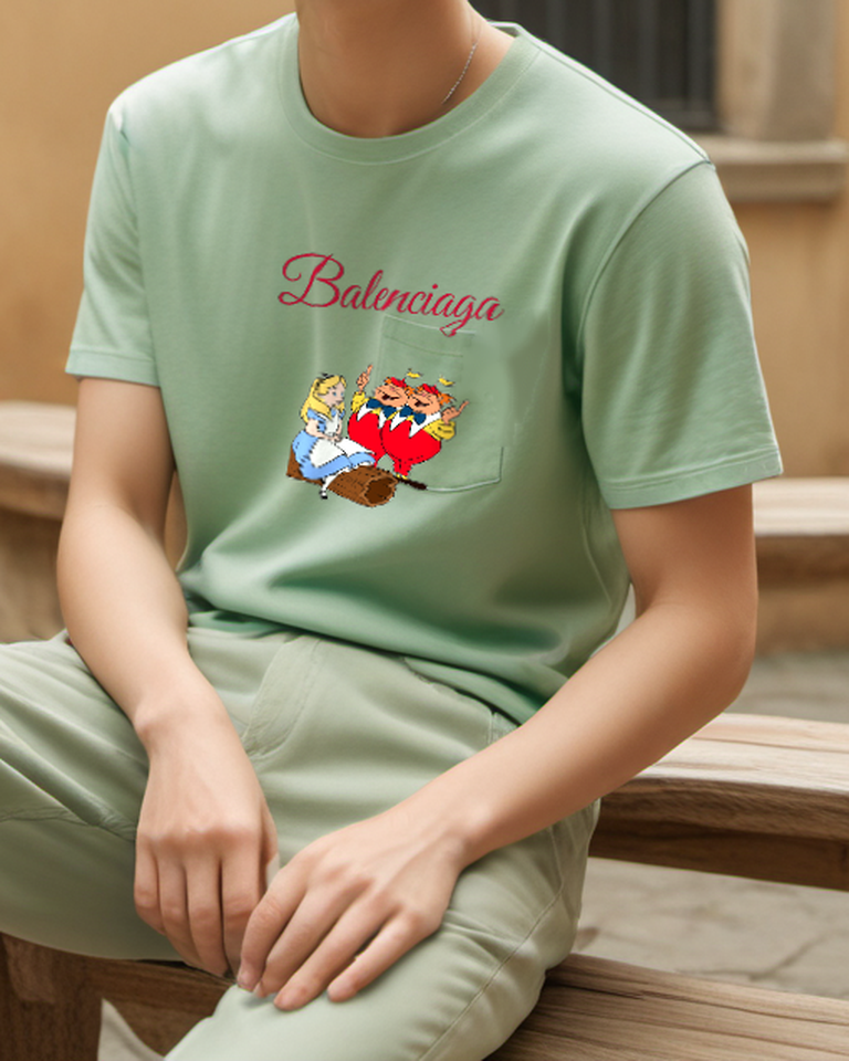 Sage Green Heart Guard Procession Graphic T-Shirt - styled view 2