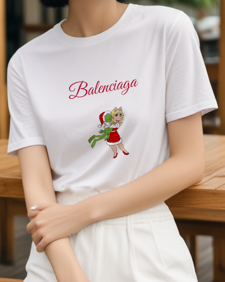 White Festive Red Dress Girl Graphic T-Shirt - styled view 2