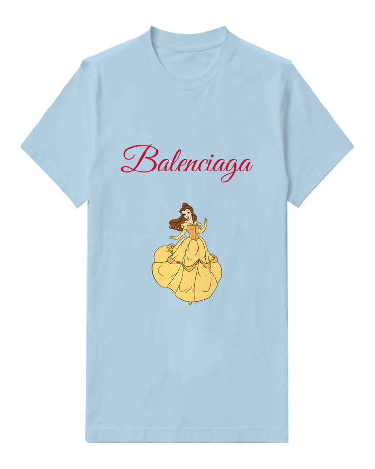 Sky Blue Seated Golden Gown Graphic T-Shirt - front product view