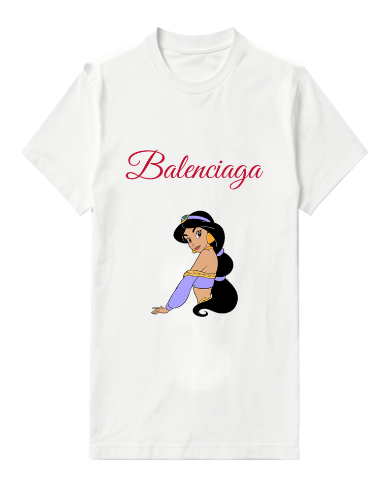 White Violet Princess Portrait Graphic T-Shirt - front product view