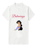 White Violet Princess Portrait Graphic T-Shirt - front product view