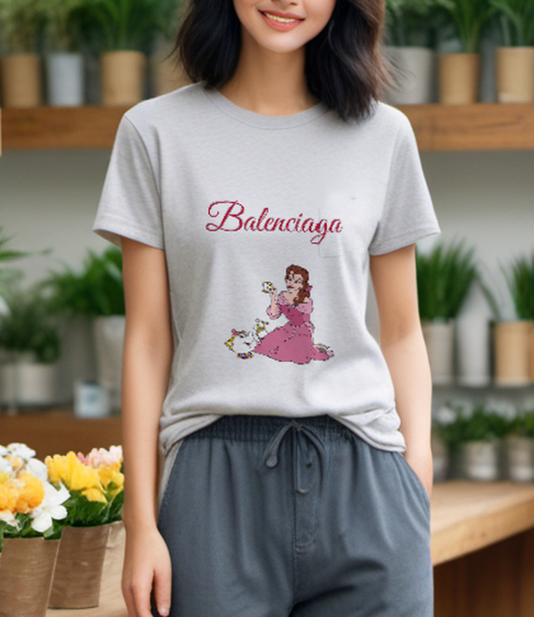 Light Gray Tea Time Pink Gown Graphic T-Shirt - styled view 5