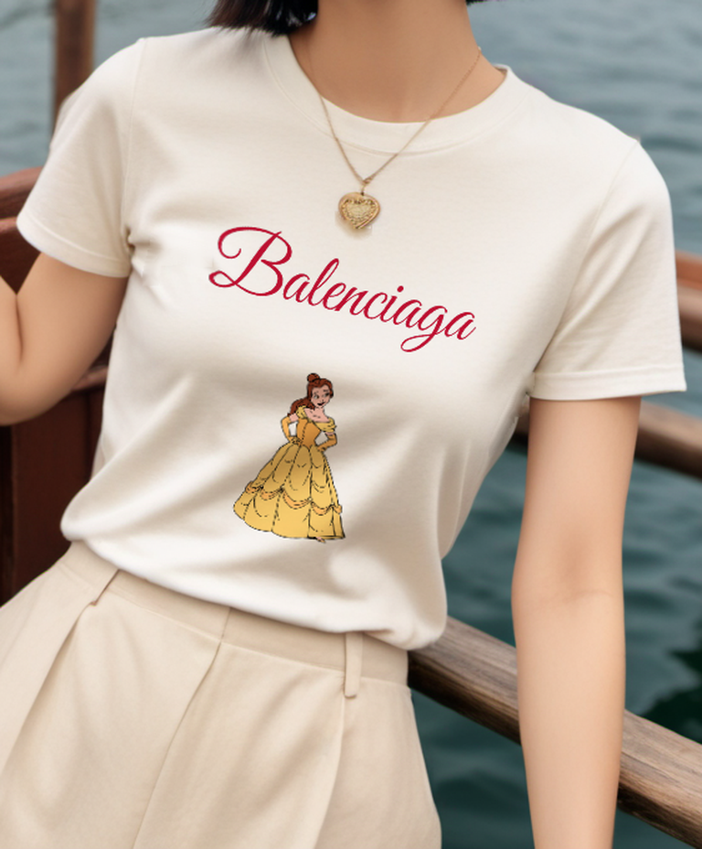 Ivory Golden Ballroom Princess Graphic T-Shirt - styled view 2