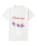 White Three Teacup Friends Graphic T-Shirt - front product view