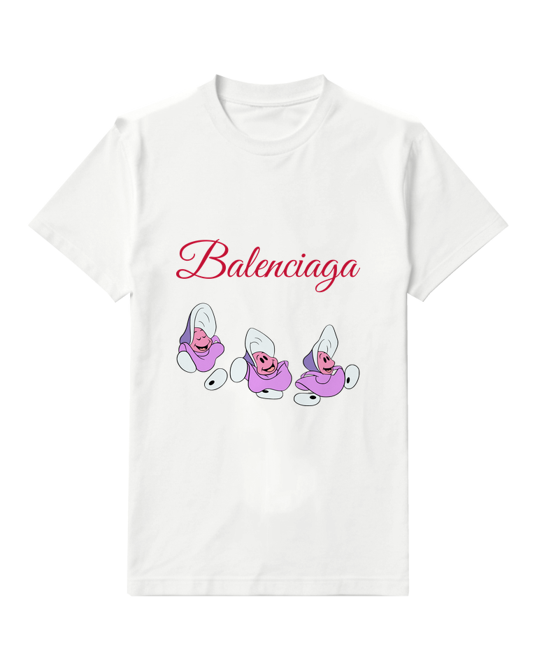 White Three Teacup Friends Graphic T-Shirt - front product view