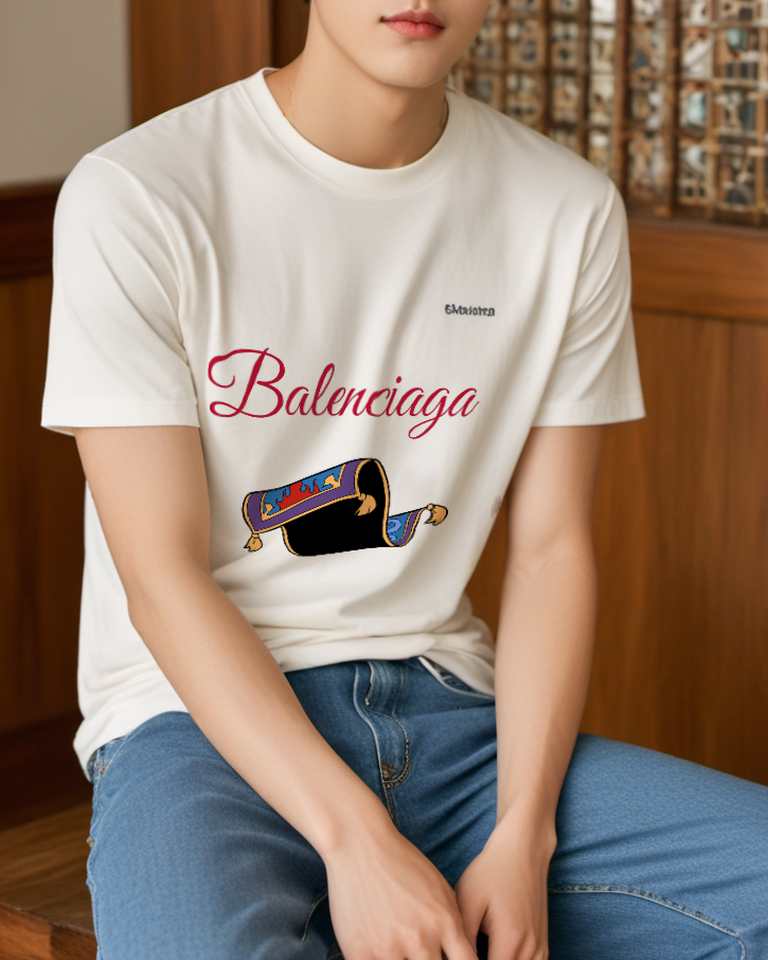Ivory Rolled Magic Carpet Graphic T-Shirt - styled view 1