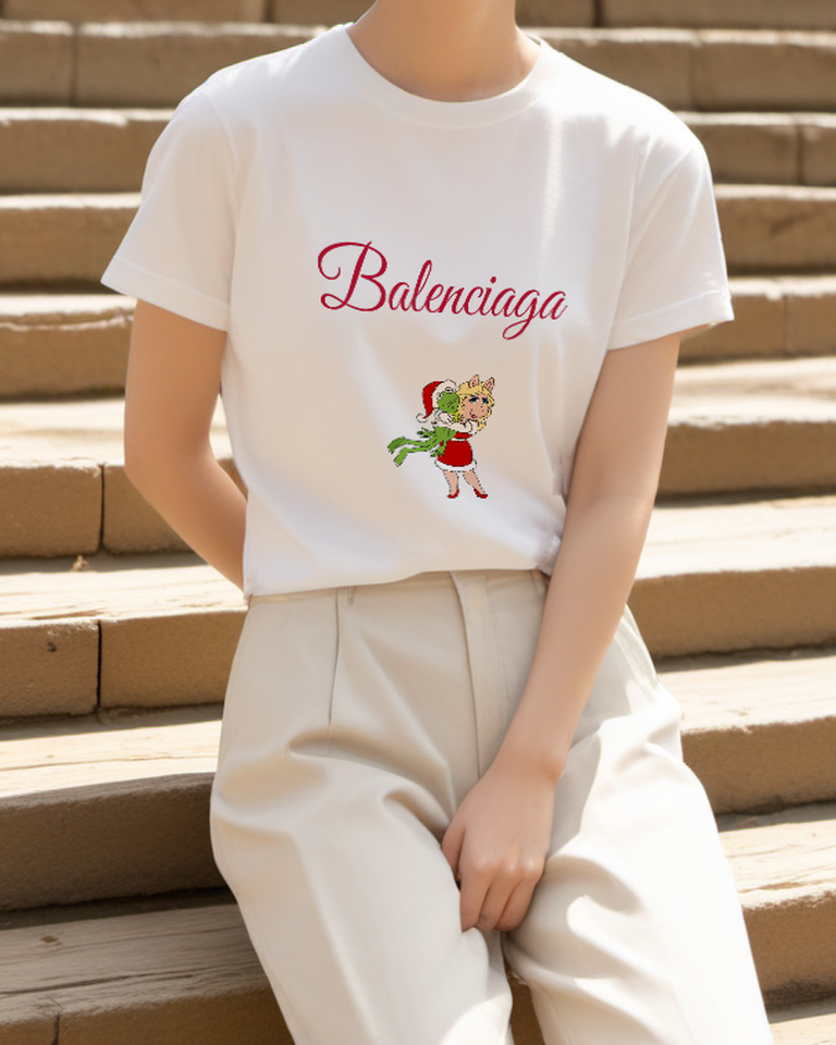 White Festive Red Dress Girl Graphic T-Shirt - styled view 4