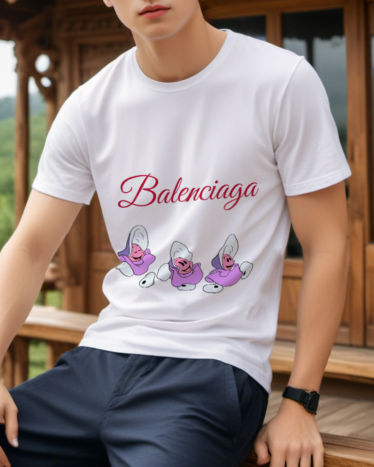 White Three Teacup Friends Graphic T-Shirt - styled view 1