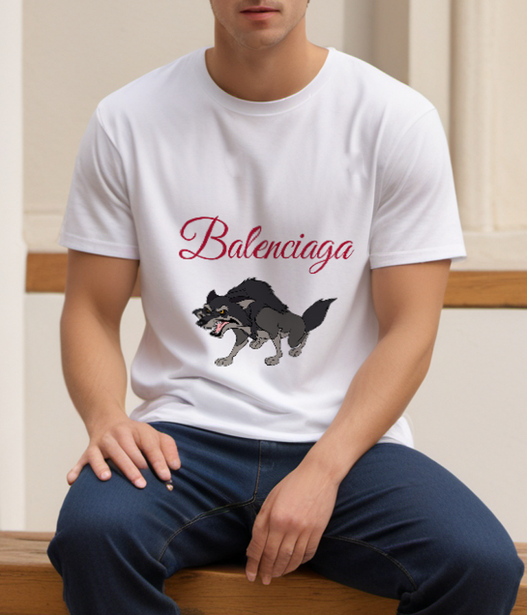 White Snarling Forest Wolf Graphic T-Shirt - styled view 5