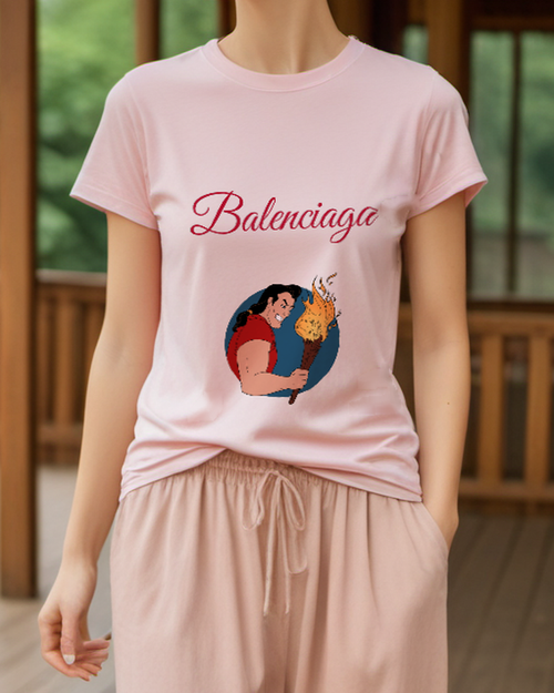 Blush Pink Torchlight Strongman Graphic T-Shirt - styled view 1