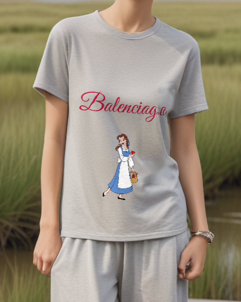 Light Gray Basket Carrying Storybook Girl Graphic T-Shirt - styled view 3