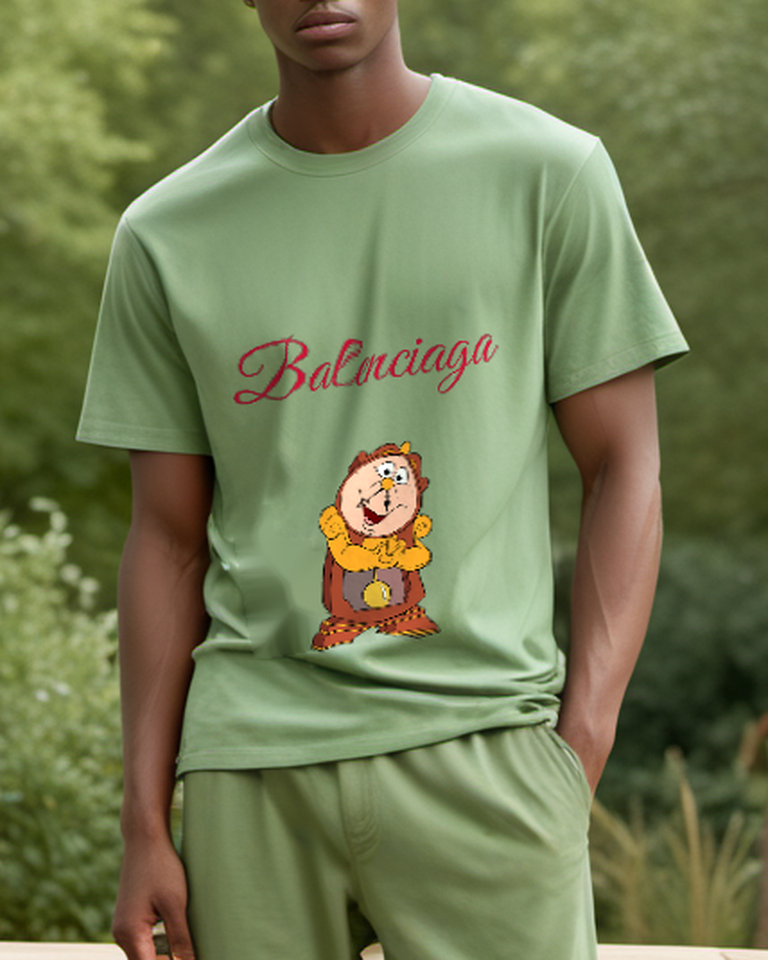 Sage Green Storybook Mantel Clock Graphic T-Shirt - styled view 5