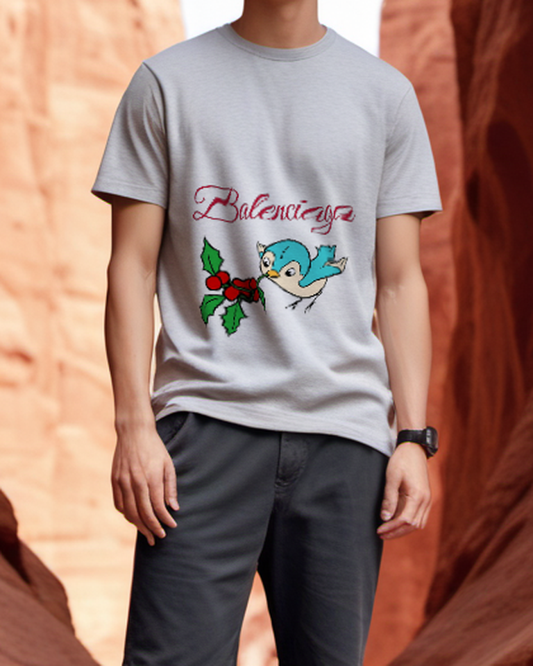 Light Gray Holly Bluebird Graphic T-Shirt - styled view 4