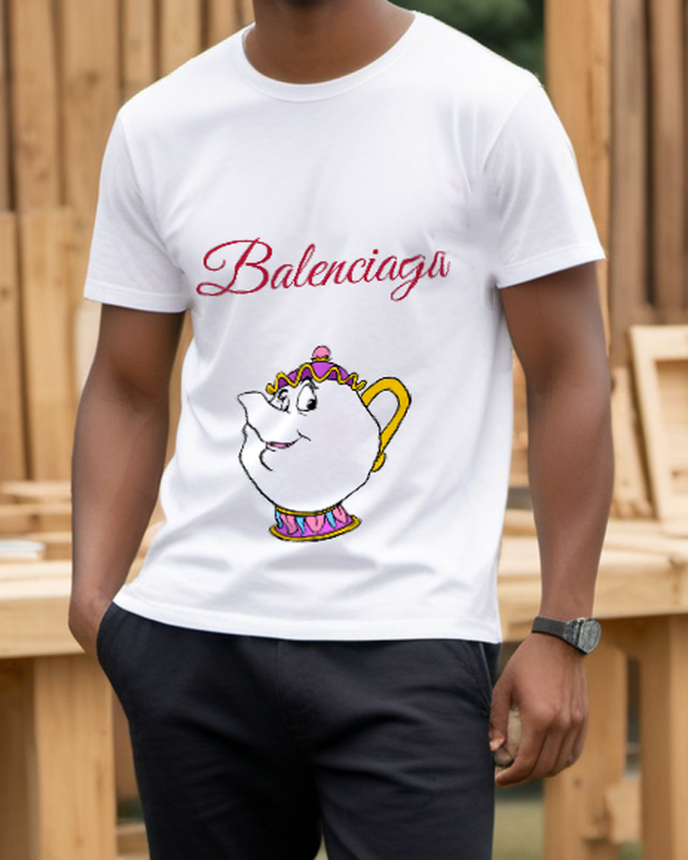 White Enchanted White Teapot Graphic T-Shirt - styled view 2