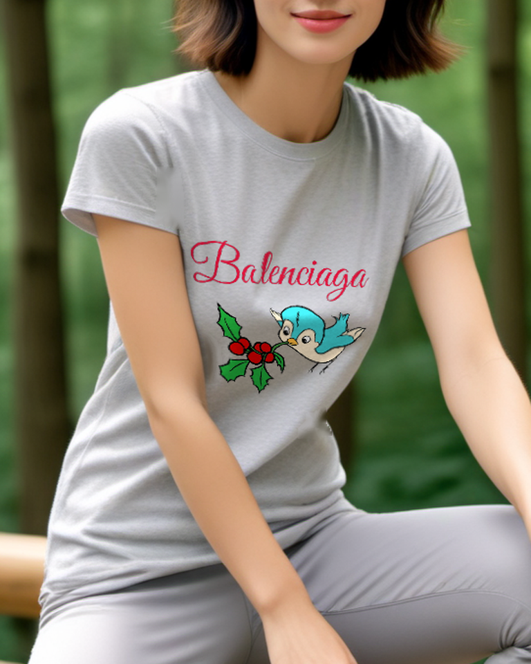 Light Gray Holly Bluebird Graphic T-Shirt - styled view 3
