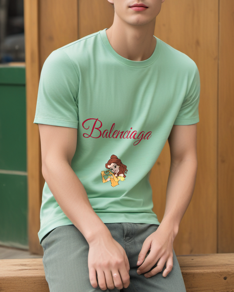Sage Green Golden Gown Close Portrait Graphic T-Shirt - styled view 5