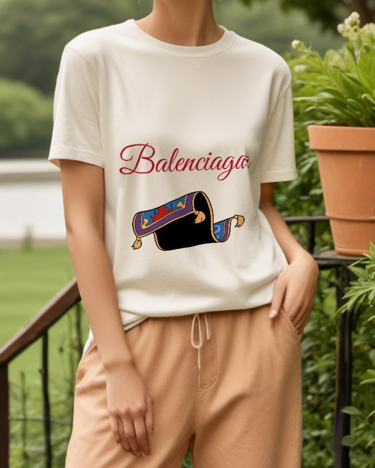 Ivory Rolled Magic Carpet Graphic T-Shirt - styled view 2