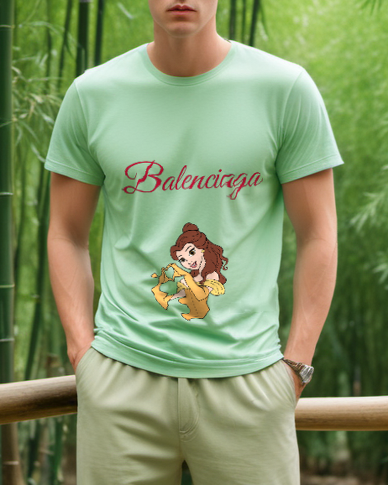 Sage Green Golden Gown Close Portrait Graphic T-Shirt - styled view 1