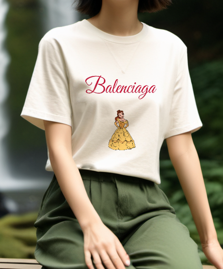 Ivory Golden Ballroom Princess Graphic T-Shirt - styled view 4