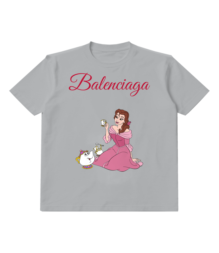 Light Gray Tea Time Pink Gown Graphic T-Shirt - front product view