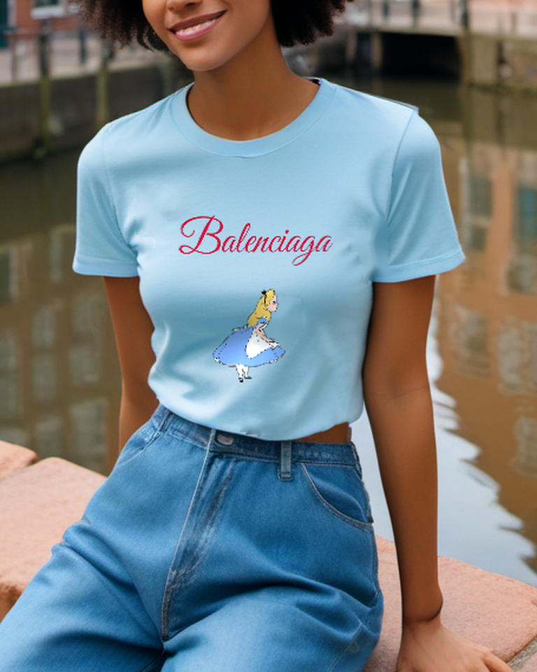 Sky Blue Blue Dress Daydream Graphic T-Shirt - styled view 5