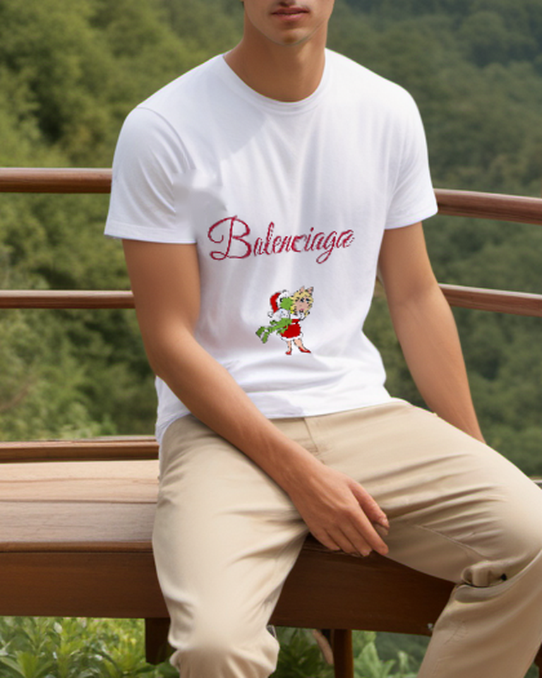 White Festive Red Dress Girl Graphic T-Shirt - styled view 3
