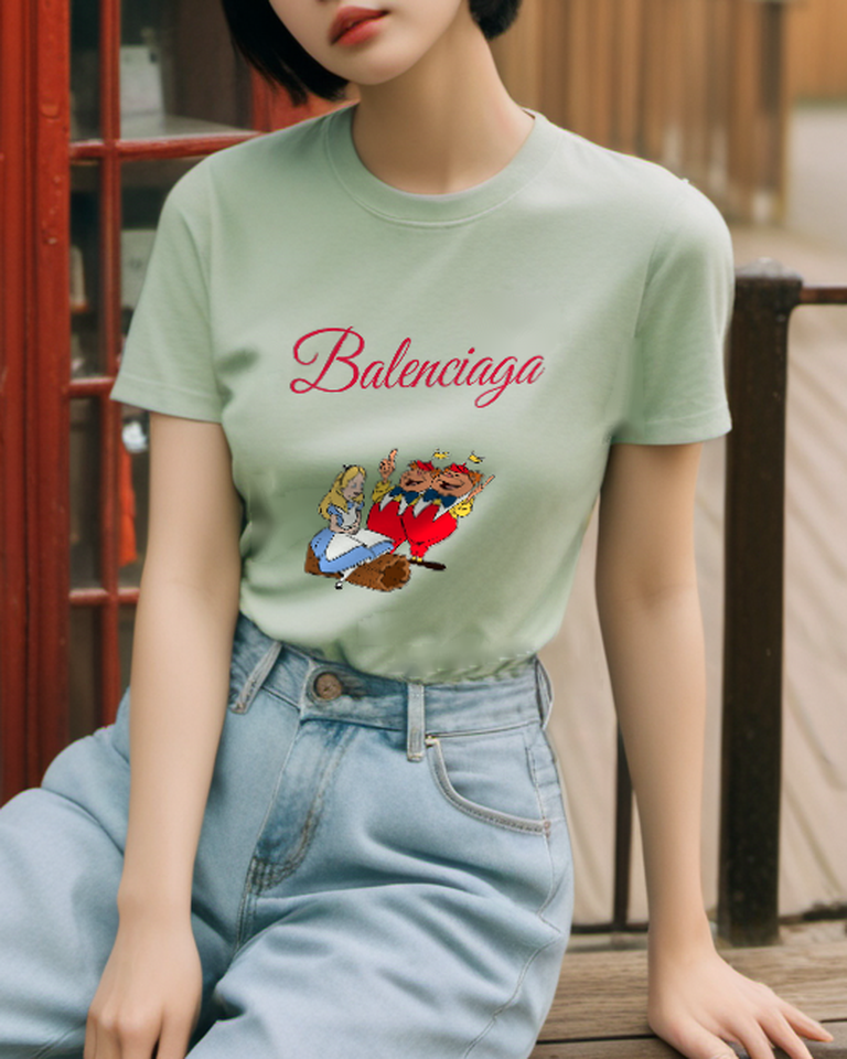 Sage Green Heart Guard Procession Graphic T-Shirt - styled view 5