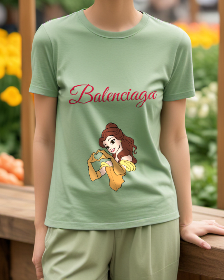 Sage Green Golden Gown Close Portrait Graphic T-Shirt - styled view 4