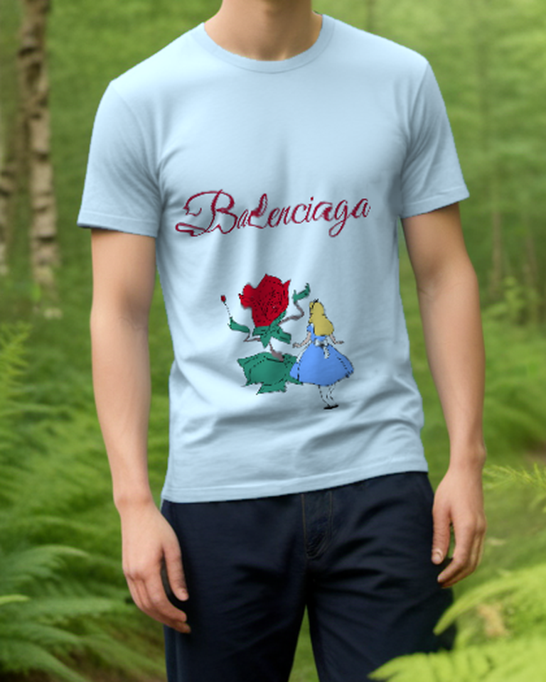 Sky Blue Giant Rose Encounter Graphic T-Shirt - styled view 3