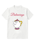 White Enchanted White Teapot Graphic T-Shirt - front product view