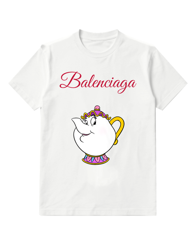 White Enchanted White Teapot Graphic T-Shirt - front product view