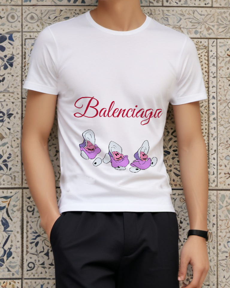 White Three Teacup Friends Graphic T-Shirt - styled view 5