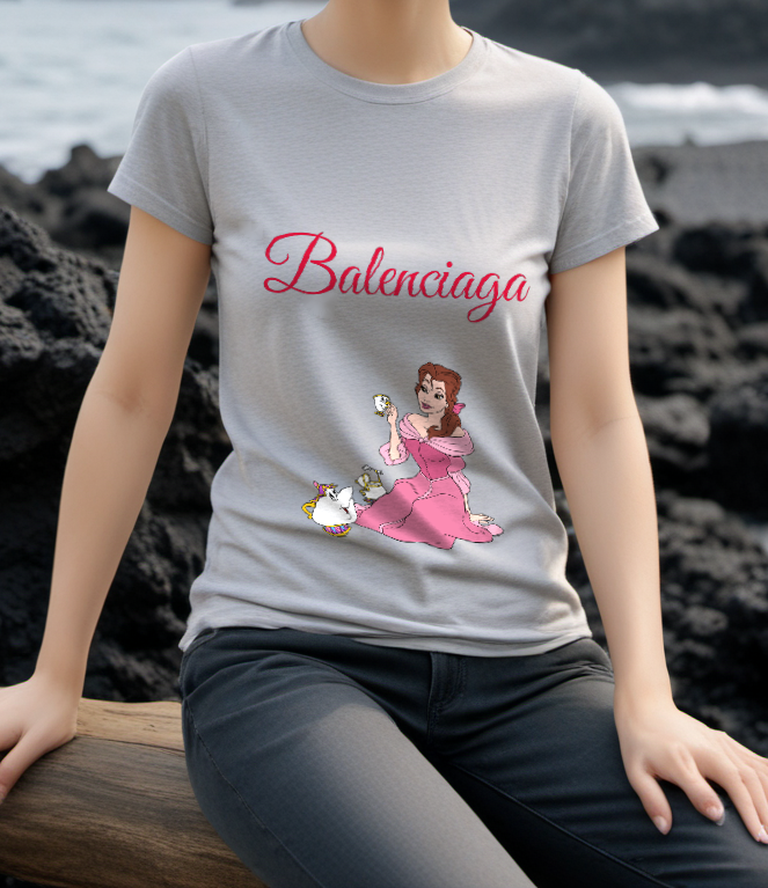 Light Gray Tea Time Pink Gown Graphic T-Shirt - styled view 3