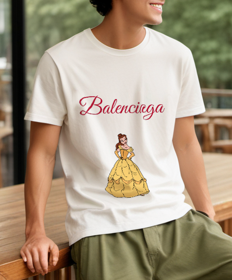 Ivory Golden Ballroom Princess Graphic T-Shirt - styled view 1