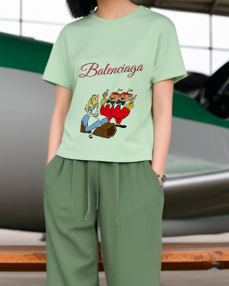 Sage Green Heart Guard Procession Graphic T-Shirt - styled view 3