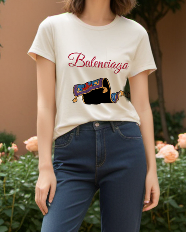 Ivory Rolled Magic Carpet Graphic T-Shirt - styled view 4
