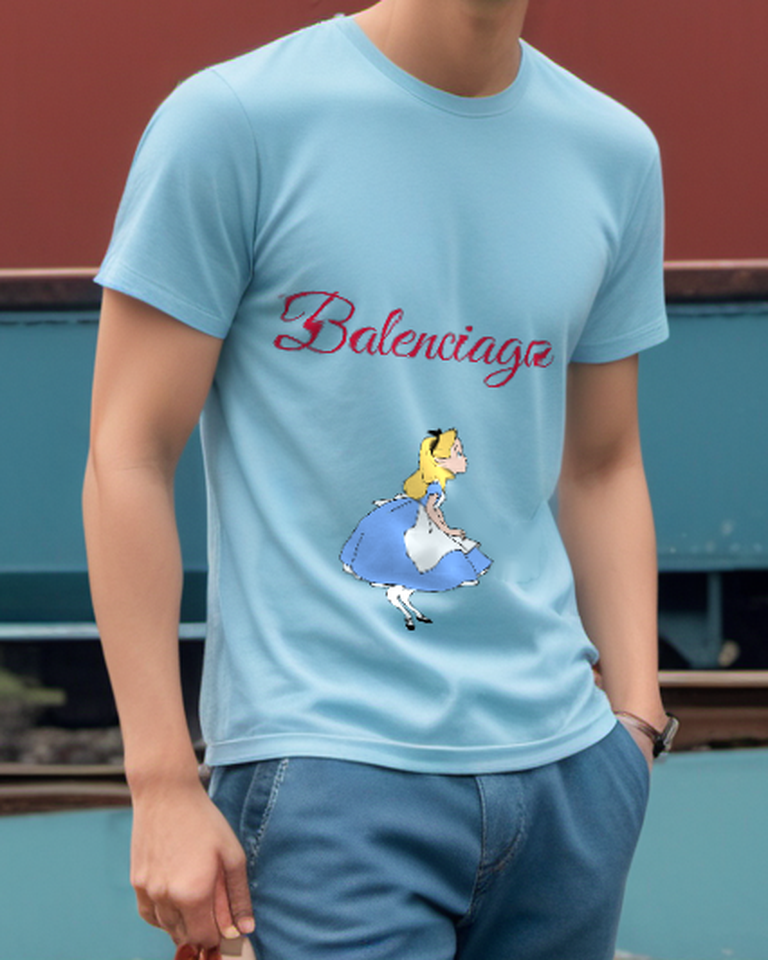 Sky Blue Blue Dress Daydream Graphic T-Shirt - styled view 2