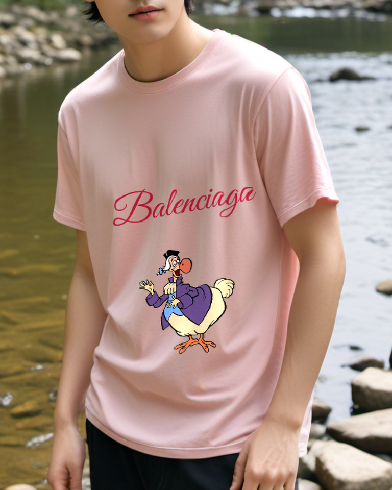 Blush Pink Purple Coat Duck Graphic T-Shirt - styled view 2